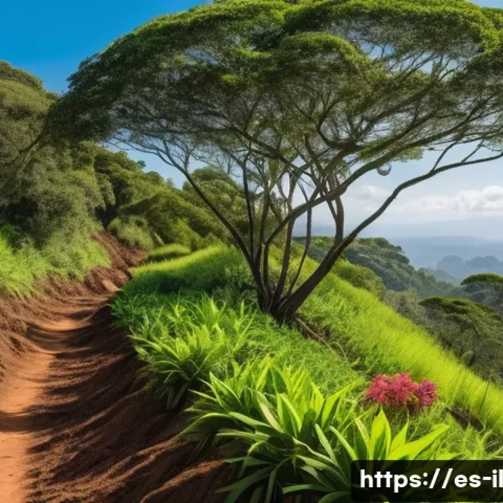 생태계 복원 기술과 대중 참여 방법 - A vibrant ecological restoration scene showcasing bioengineering techniques in a Latin American trop...