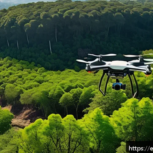 생태계 복원 기술의 지속 가능한 실행 방안 - A high-tech ecological restoration site in a rural Latin American landscape, featuring drones flying...