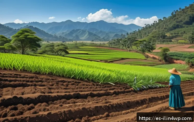 생태계 복원 기술과 생물 다양성 - A vibrant Latin American rural landscape showcasing a sustainable agroforestry system with native tr...