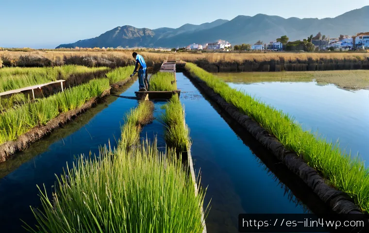생태계 복원 기술과 사회적 변화 - Photorealistic coastal wetland restoration in southern Spain, local ecologists and community volunte...