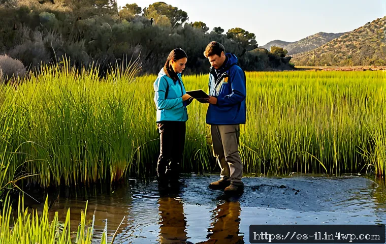 생태계 복원 기술과 데이터 관리 - Photorealistic ecological restoration fieldwork in a Spanish Mediterranean wetland, two conservation...